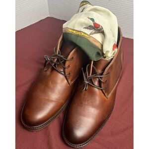 Johnston & Murphy Mens Copeland Chukka Boots Leather Red Brown 25-2022 SIZE 10.5